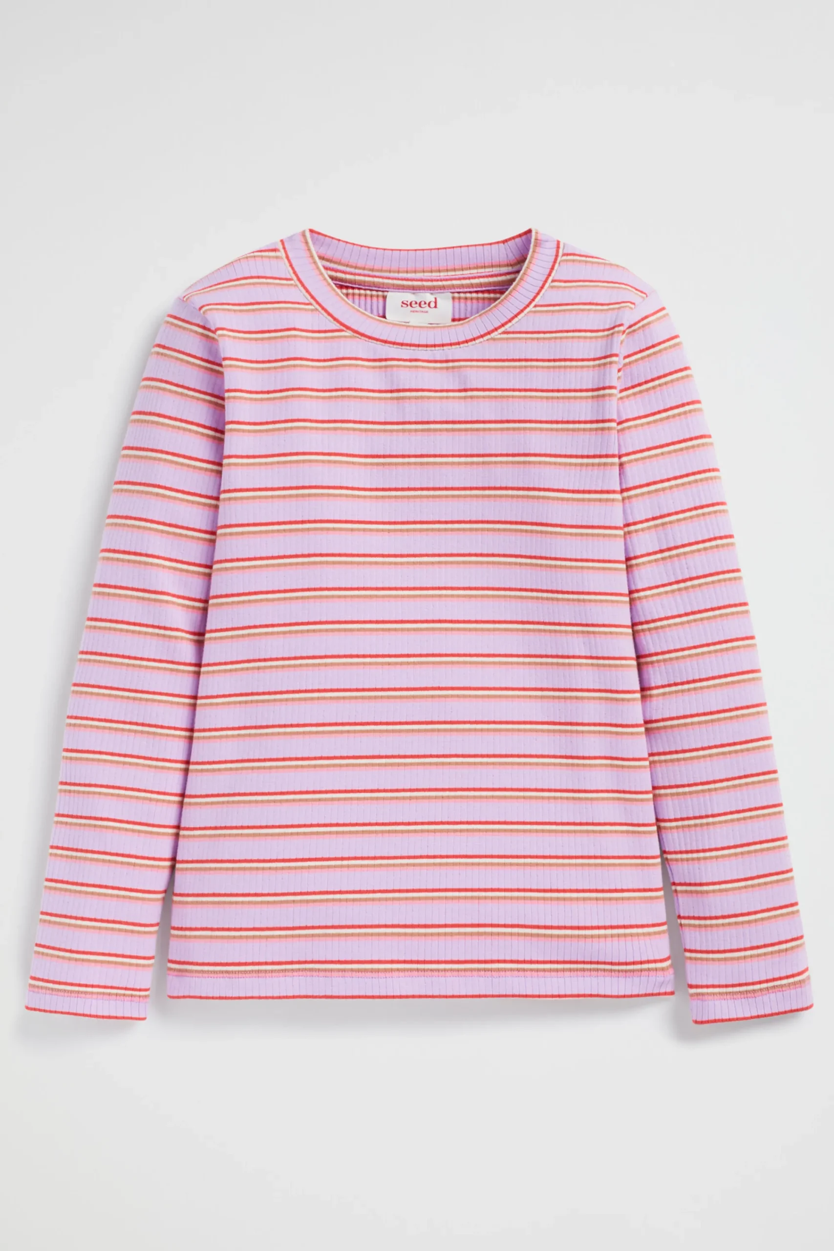 Girl Seed Heritage T-Shirts & Tops-Multi Stripe Rib Tee