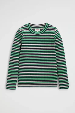 Girl Seed Heritage T-Shirts & Tops-Multi Stripe Rib Tee