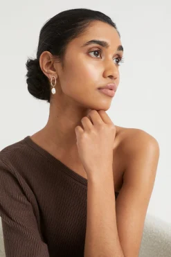 Woman Seed Heritage Jewellery-Organic Stud With Pearl