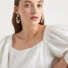 Woman Seed Heritage Jewellery-Pearl Embellished Hoop