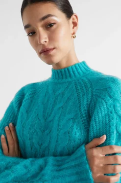 Woman Seed Heritage T-Shirts & Tops-Plait Cable Knit