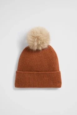 Woman Seed Heritage Hats & Gloves-Pom Pom Beanie