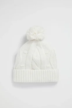 Girl Seed Heritage Hats & Beanies & Caps-Pom Pom Cable Knit Beanie