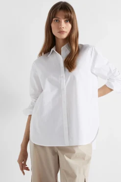 Woman Seed Heritage T-Shirts & Tops-Poplin Button Down Shirt
