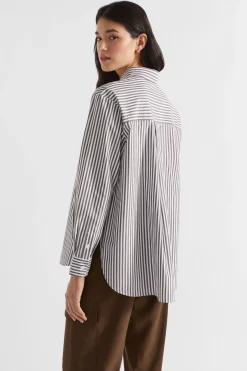 Woman Seed Heritage T-Shirts & Tops-Poplin Button Down Shirt