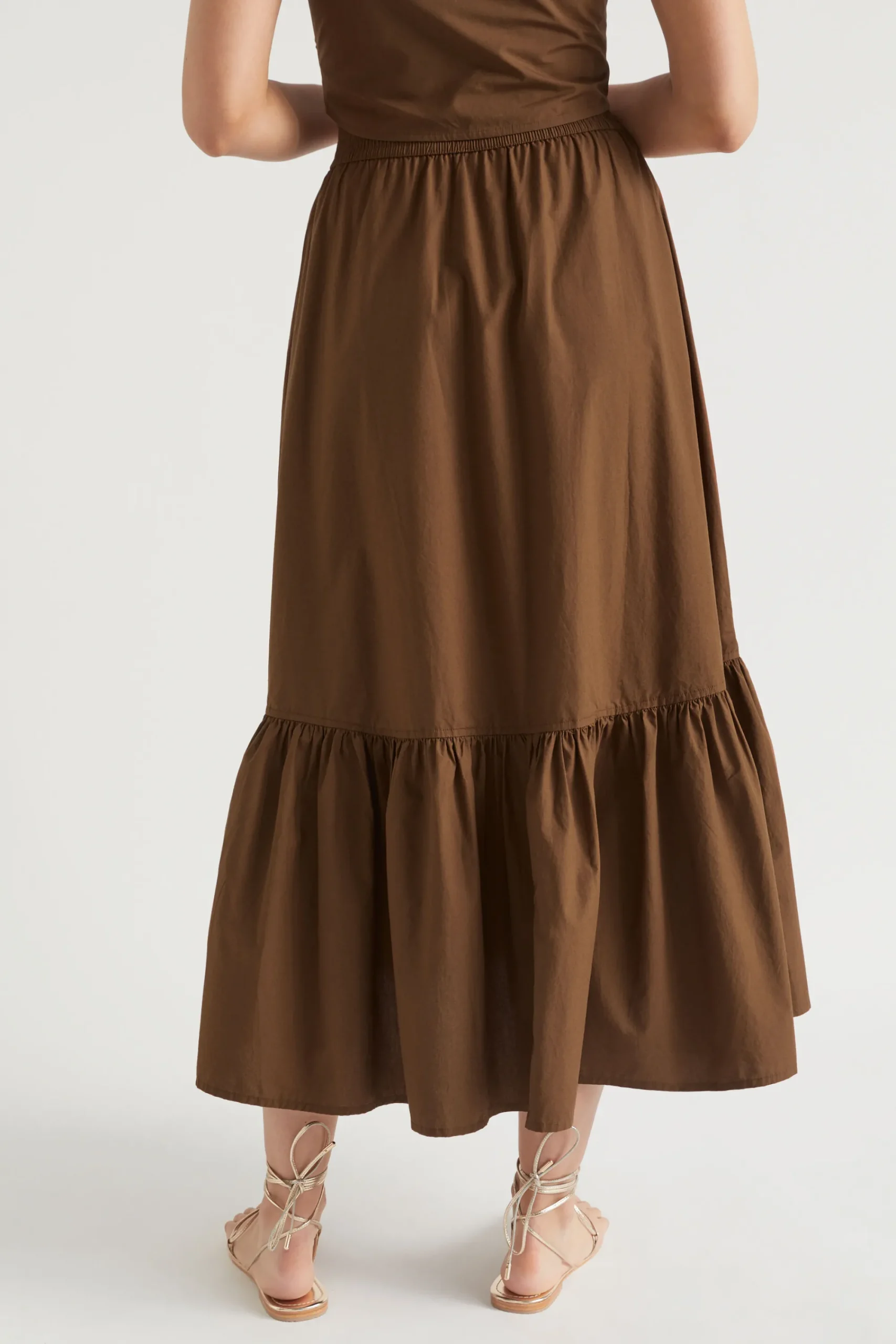 Woman Seed Heritage Skirts-Poplin Button Front Midi Skirt