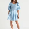 Woman Seed Heritage Dresses-Poplin Shirred Mini Dress