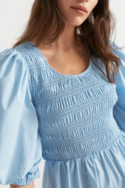 Woman Seed Heritage Dresses-Poplin Shirred Mini Dress