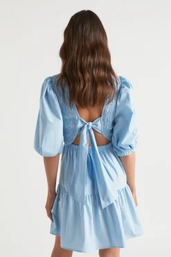 Woman Seed Heritage Dresses-Poplin Shirred Mini Dress