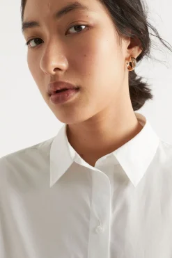 Woman Seed Heritage T-Shirts & Tops-Poplin Short Sleeve Shirt