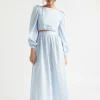 Woman Seed Heritage Skirts-Poplin Stripe Maxi Skirt