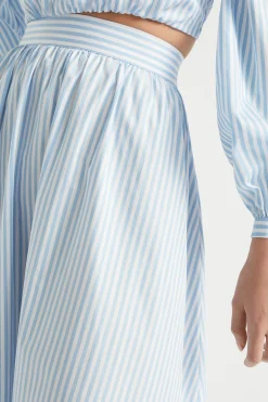 Woman Seed Heritage Skirts-Poplin Stripe Maxi Skirt