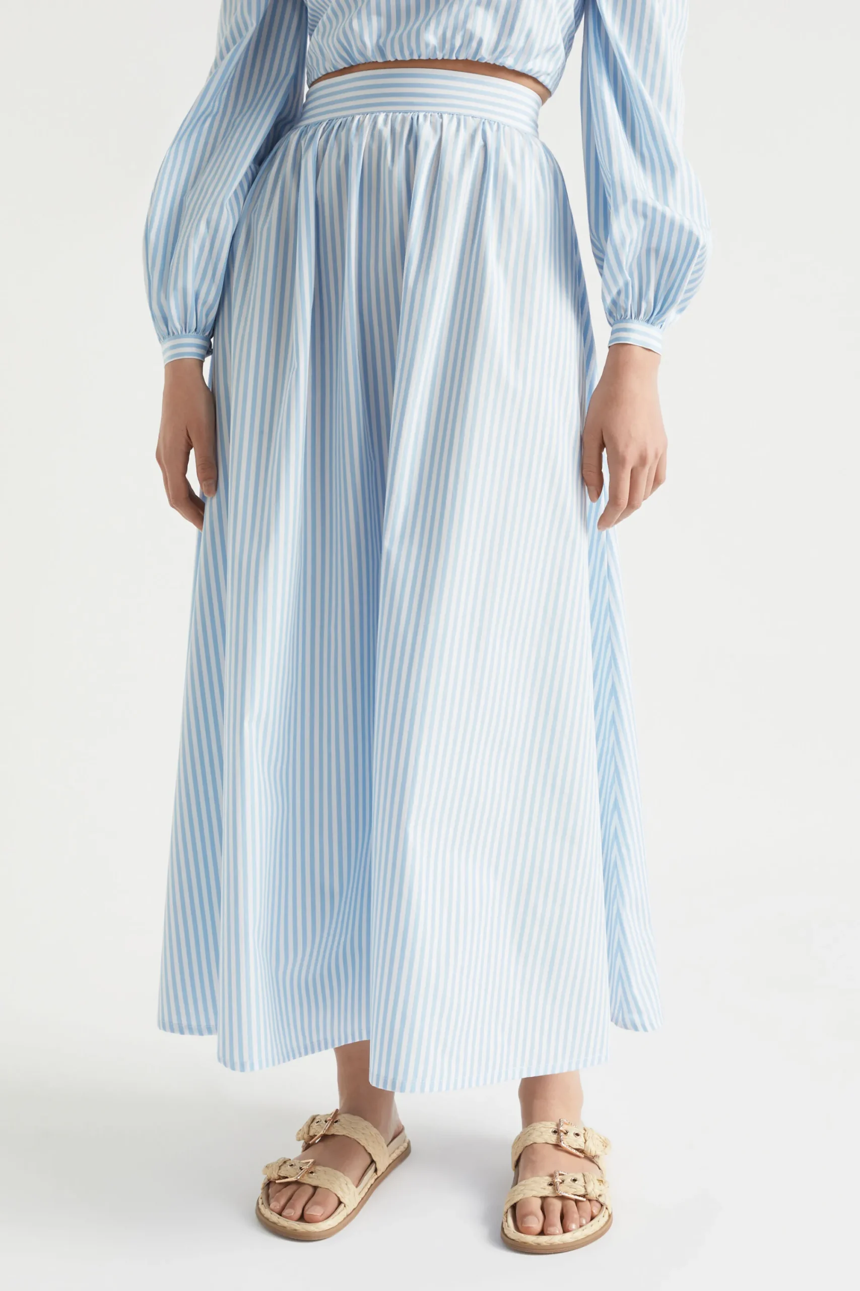 Woman Seed Heritage Skirts-Poplin Stripe Maxi Skirt