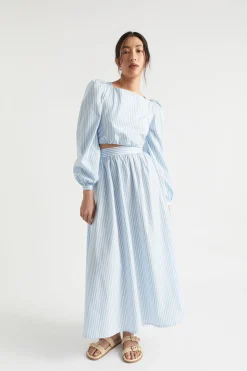 Woman Seed Heritage T-Shirts & Tops-Poplin Stripe Top