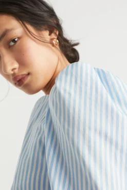 Woman Seed Heritage T-Shirts & Tops-Poplin Stripe Top