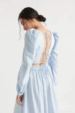 Woman Seed Heritage T-Shirts & Tops-Poplin Stripe Top