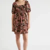 Woman Seed Heritage Dresses-Puff Sleeve Mini Dress