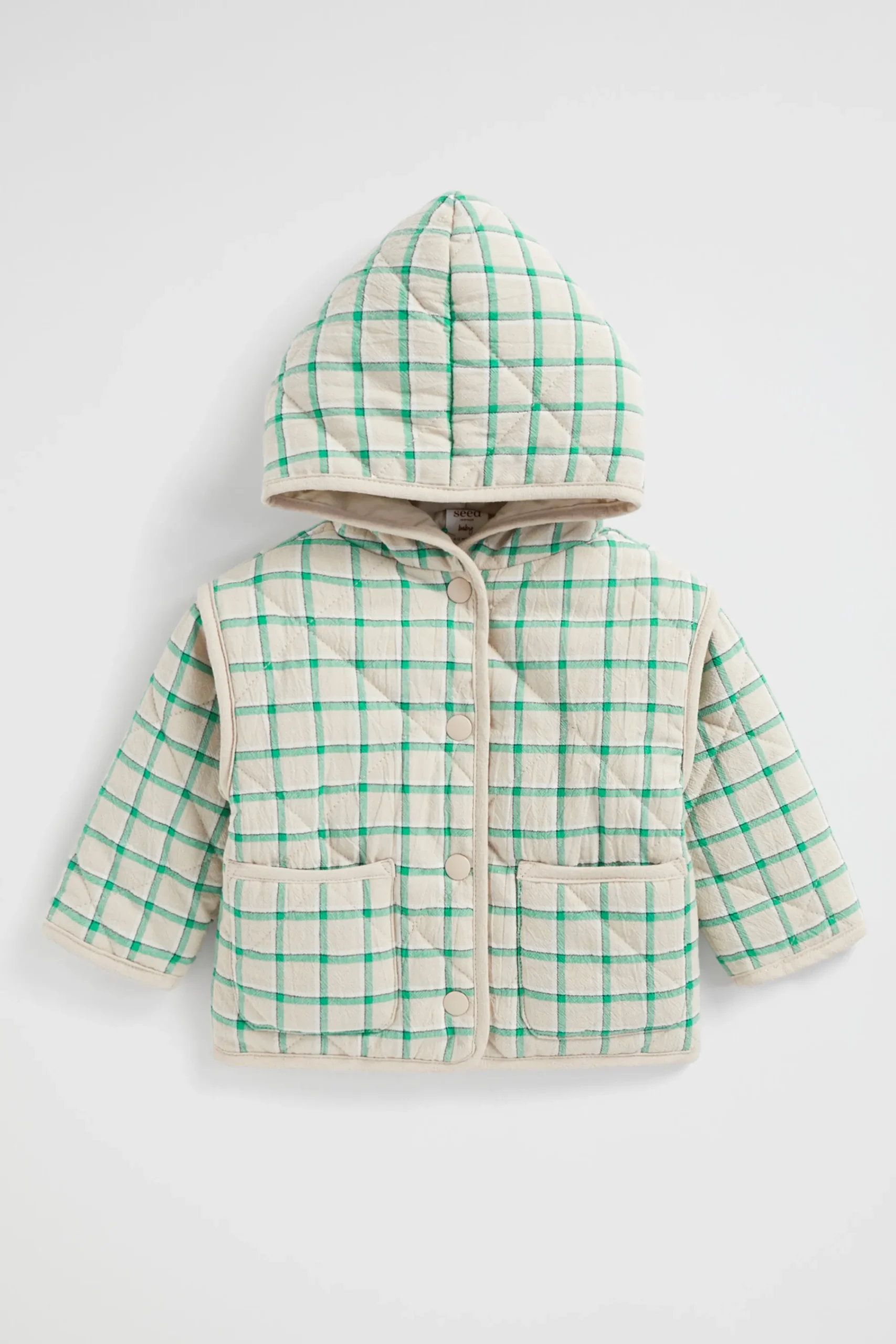 Baby Girl Seed Heritage Jackets & Vests-Quilted Gingham Jacket