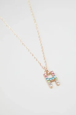 Girl Seed Heritage Jewellery-Rainbow Diamante Initial Necklace