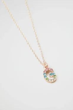 Girl Seed Heritage Jewellery-Rainbow Diamante Initial Necklace