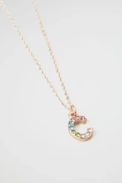 Girl Seed Heritage Jewellery-Rainbow Diamante Initial Neklae