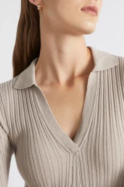 Woman Seed Heritage Knitwear & Sweaters-Relaxed Polo Knit Dress