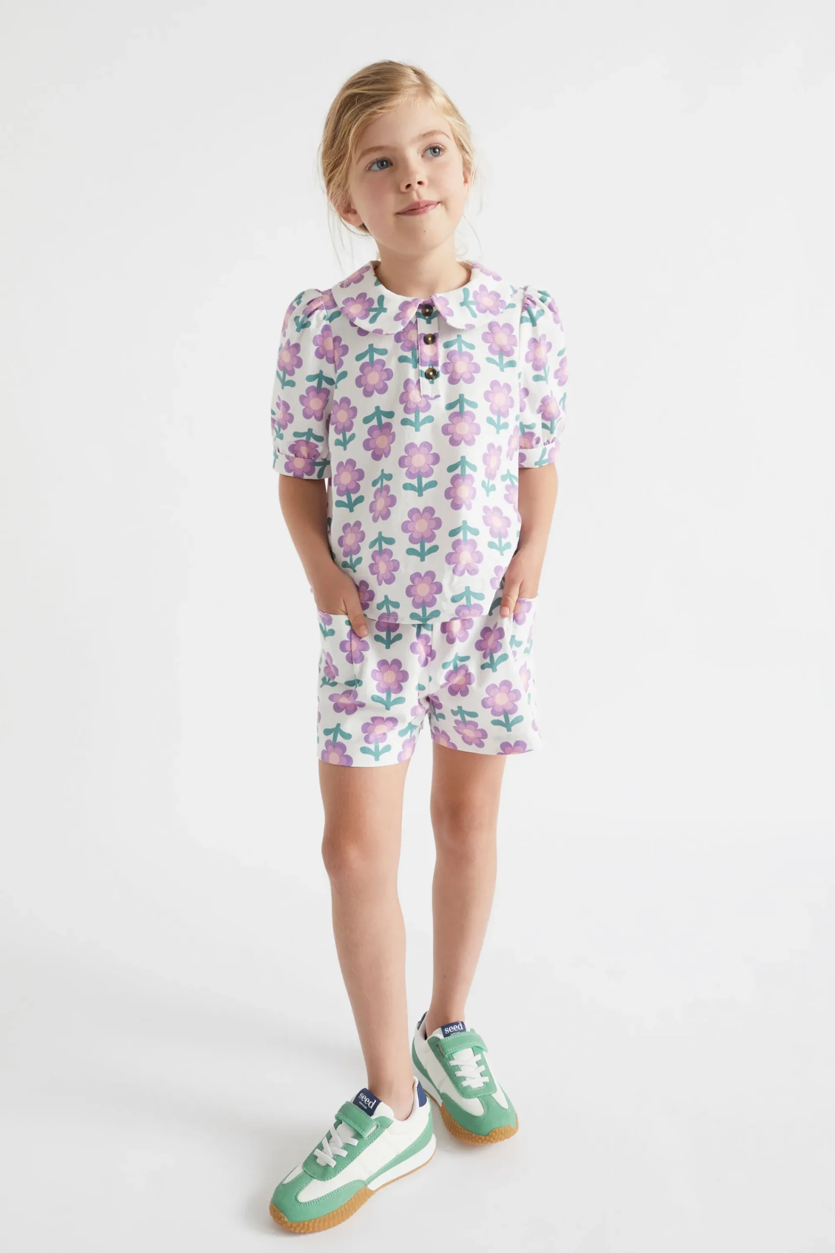 Girl Seed Heritage Shorts-Retro Floral Shorts