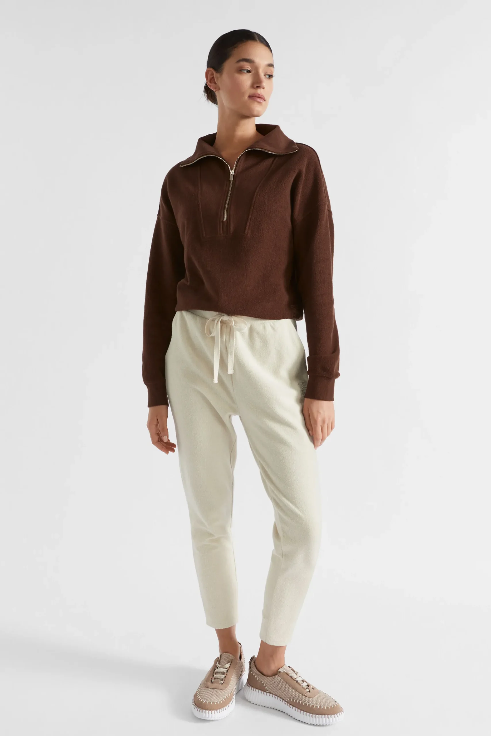 Woman Seed Heritage Knitwear & Sweaters-Reverse Terry Zip Thru Sweat