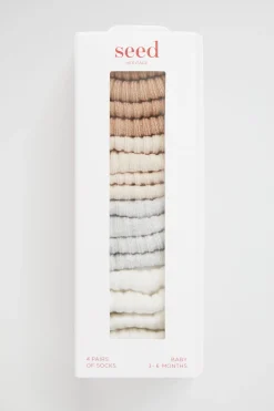 Newborn Seed Heritage Socks-Rib Sock Multipack