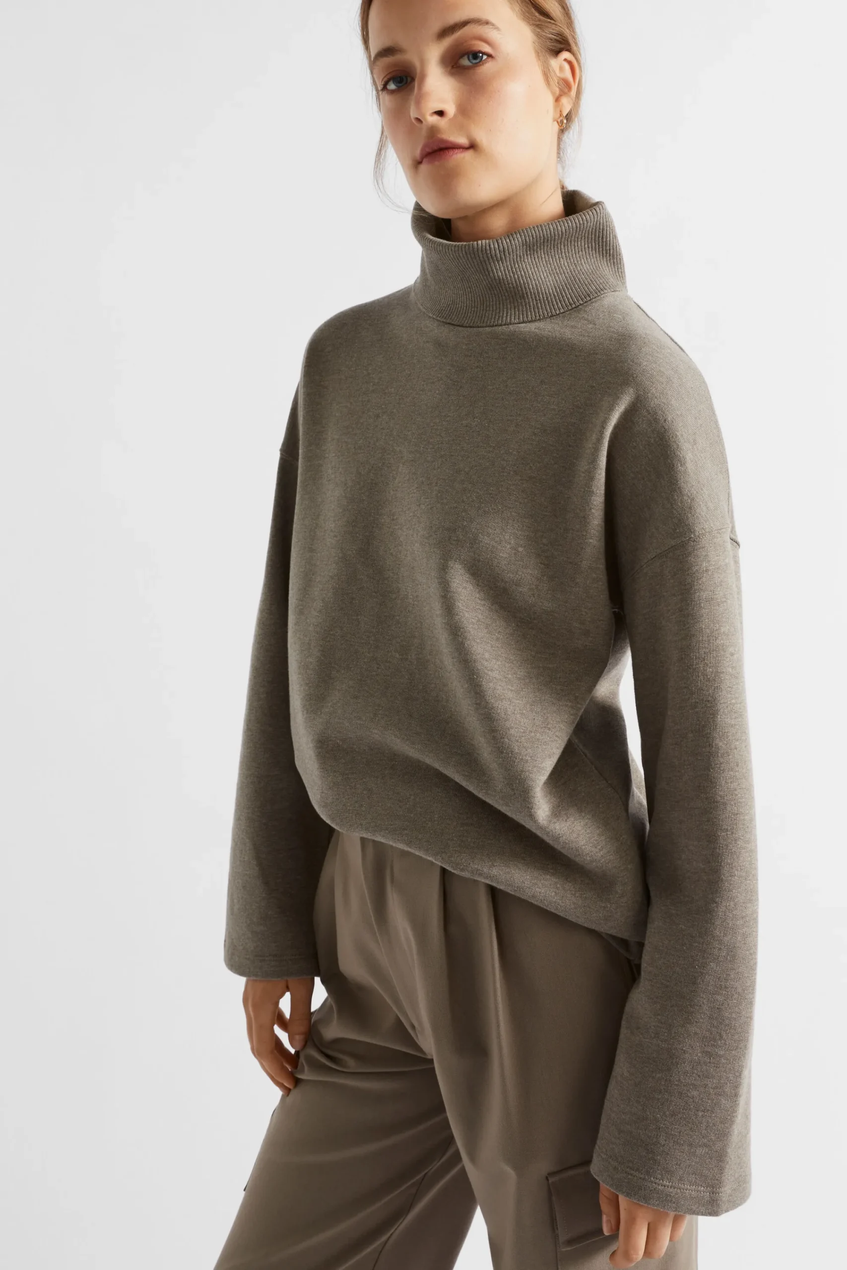 Woman Seed Heritage Knitwear & Sweaters-Roll Neck Terry Sweat