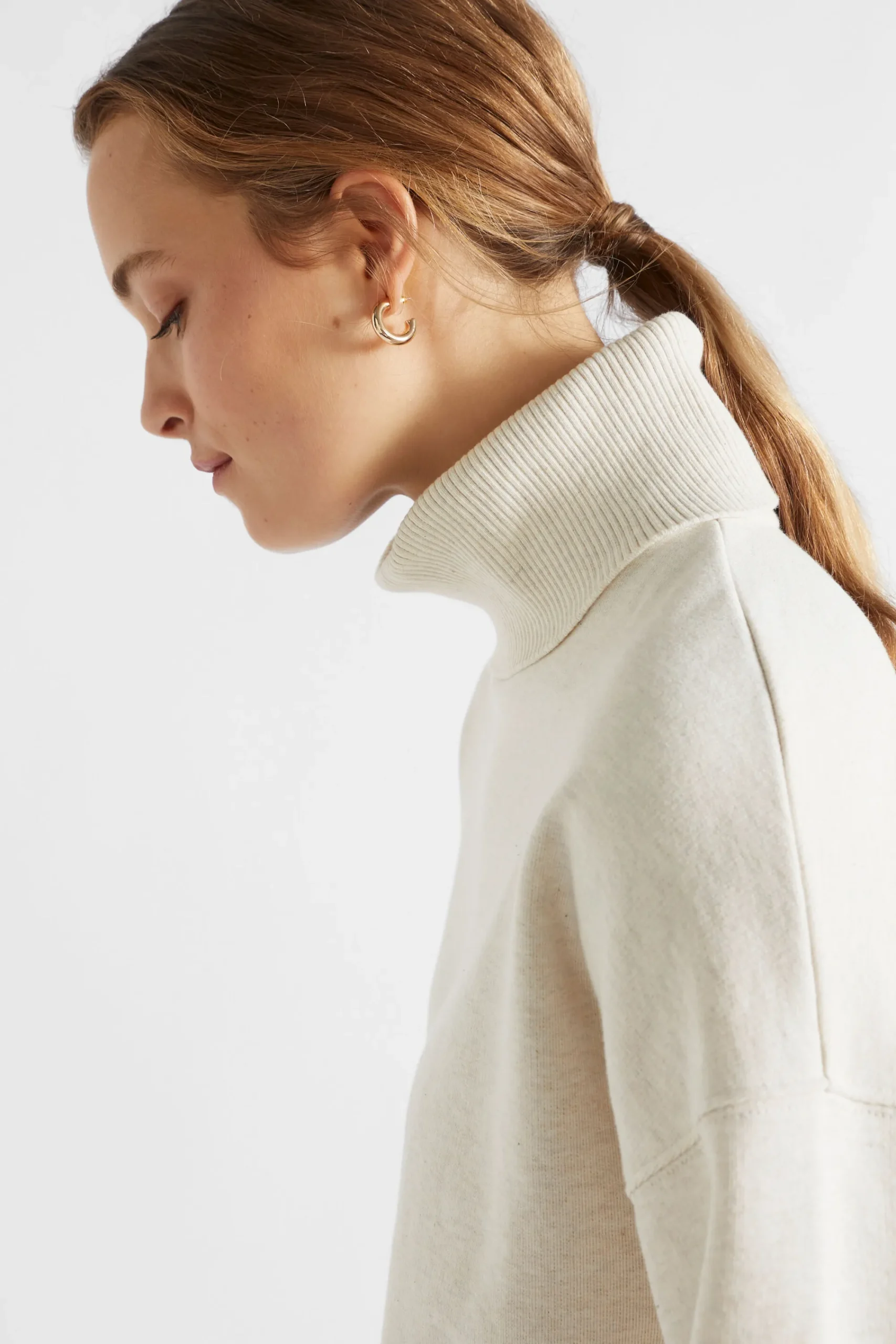 Woman Seed Heritage Knitwear & Sweaters-Roll Neck Terry Sweat