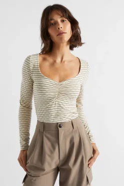 Woman Seed Heritage T-Shirts & Tops-Ruched Sweetheart Top