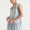 Woman Seed Heritage Dresses-Ruffle Sleeve Mini Dress