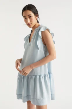 Woman Seed Heritage Dresses-Ruffle Sleeve Mini Dress