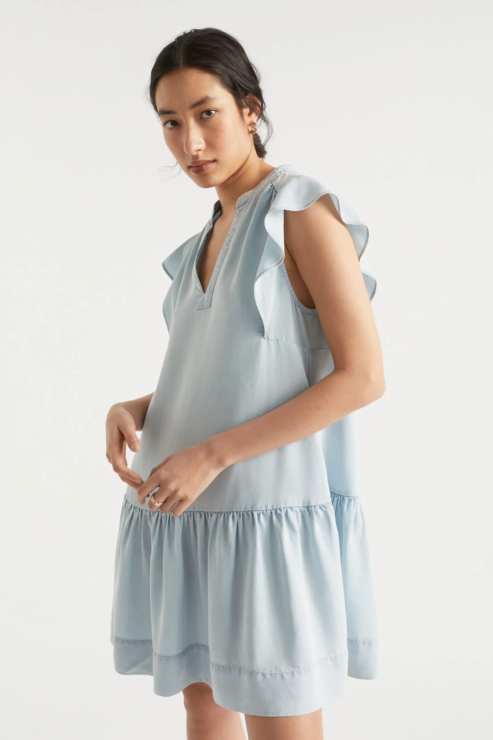 Woman Seed Heritage Dresses-Ruffle Sleeve Mini Dress
