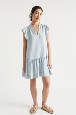 Woman Seed Heritage Dresses-Ruffle Sleeve Mini Dress
