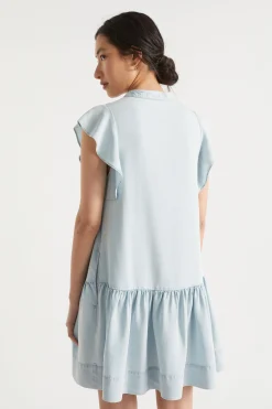 Woman Seed Heritage Dresses-Ruffle Sleeve Mini Dress