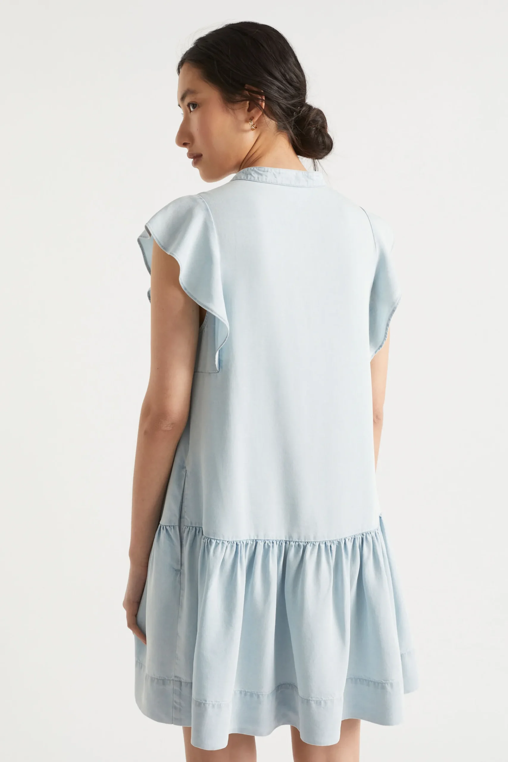 Woman Seed Heritage Dresses-Ruffle Sleeve Mini Dress
