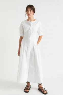 Woman Seed Heritage Dresses-Sateen Full Hem Midi Dress