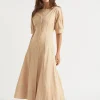 Woman Seed Heritage Dresses-Sateen Full Hem Midi Dress