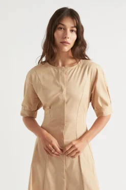 Woman Seed Heritage Dresses-Sateen Full Hem Midi Dress