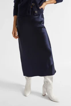 Woman Seed Heritage Skirts-Satin Slip Midi Skirt