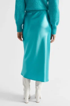 Woman Seed Heritage Skirts-Satin Slip Midi Skirt