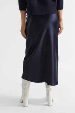 Woman Seed Heritage Skirts-Satin Slip Midi Skirt