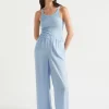 Woman Seed Heritage Pants-Satin Wide Leg Trouser