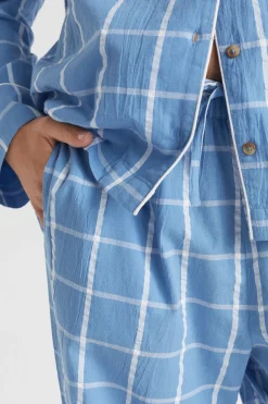 Seed Heritage Sleepwear-Seersucker Grid Sleep Bottom