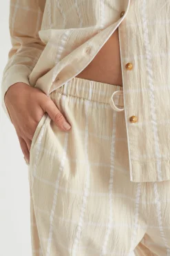 Seed Heritage Sleepwear-Seersucker Grid Sleep Bottom