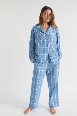 Seed Heritage Sleepwear-Seersucker Grid Sleep Bottom