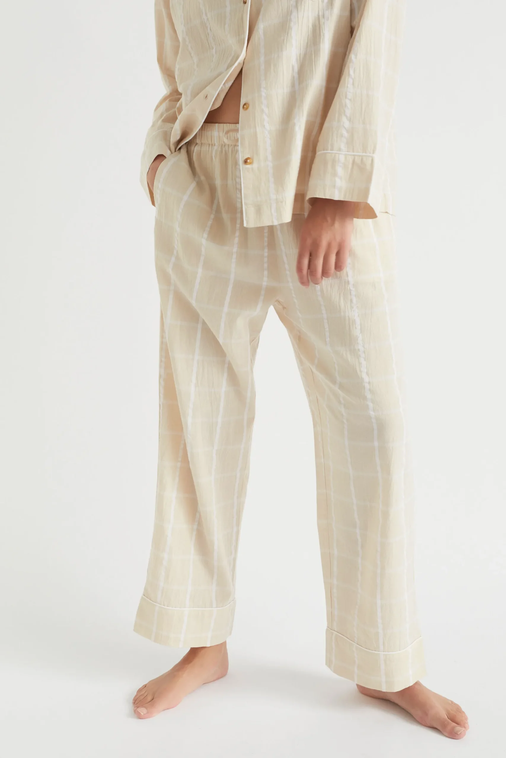 Seed Heritage Sleepwear-Seersucker Grid Sleep Bottom