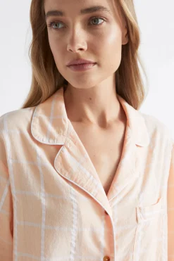 Seed Heritage Sleepwear-Seersucker Grid Sleep Shirt